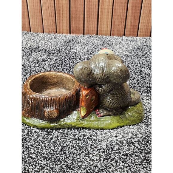 Vintage Chalkware Mouse with Cheese Tealight Candle Holder - Picture 3 of 9